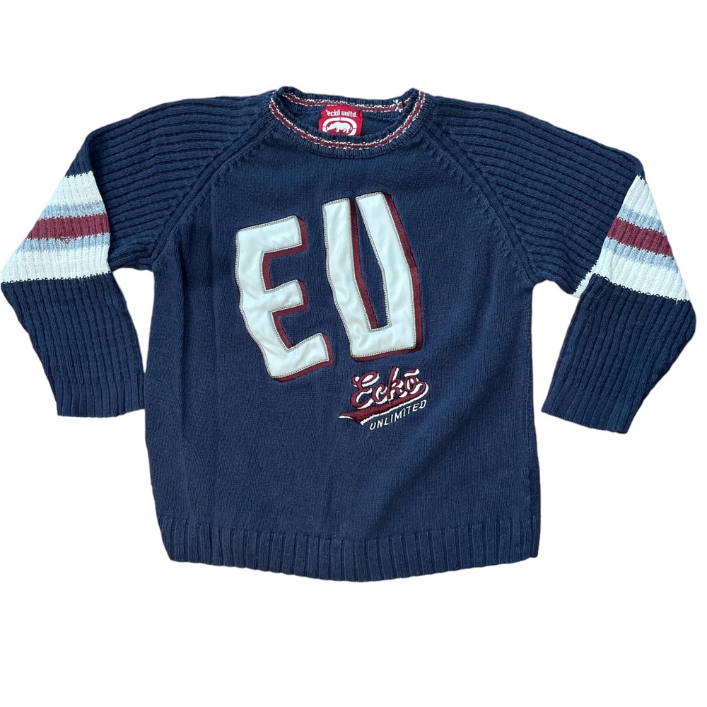 Vintage Retro Ecko‎ Unlimited Knit Varsity Women’s Sweater Size Small Collegiate